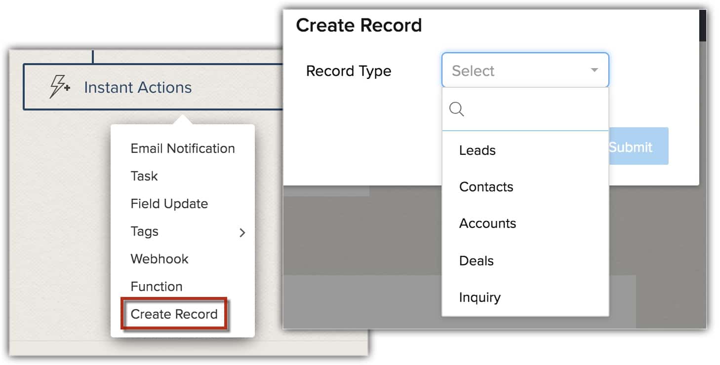Crear registro con WF